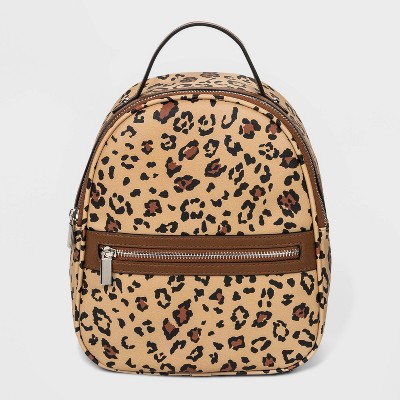 leopard print mini backpack