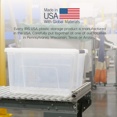 Clear 19qt Stackable Plastic Storage Bins with Lids and Buckles, 4 Pack