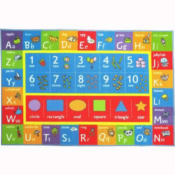 KC CUBS Boy & Girl Kids ABC Alphabet, Numbers & Shapes Educational Learning & Fun Game Play Nursery Bedroom Classroom Area Rug Carpet
