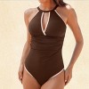 Women's High Neck Front Cutout One-Piece Swimsuit - Cupshe - 4 of 4