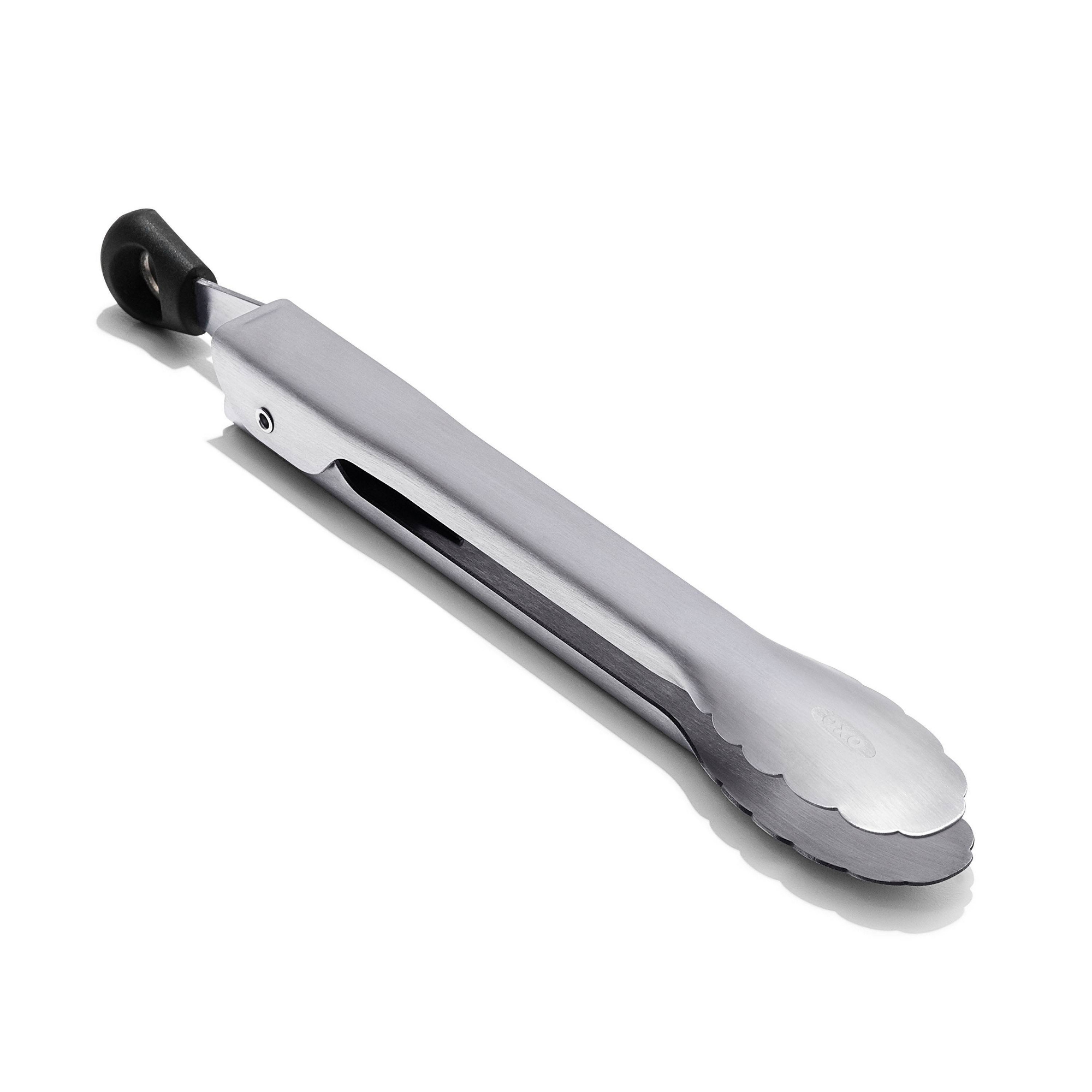 OXO Mini Tongs: Stainless Steel Kitchen Tongs for Cooking & Serving, Small Metal Tongs, Dishwasher-Safe, 8.25" Length