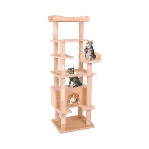 Gulches All in One Pink Cat Paradise: Ideal for Indoor Cats, Complete with Hammock, Scratching, Platforms & Shelter - 1 of 4