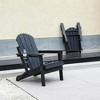 ORRD HDPE Folding Adirondack Chair with Dual Cup Holders, Wood Texture Composite Outdoor Chair, White - 3 of 4