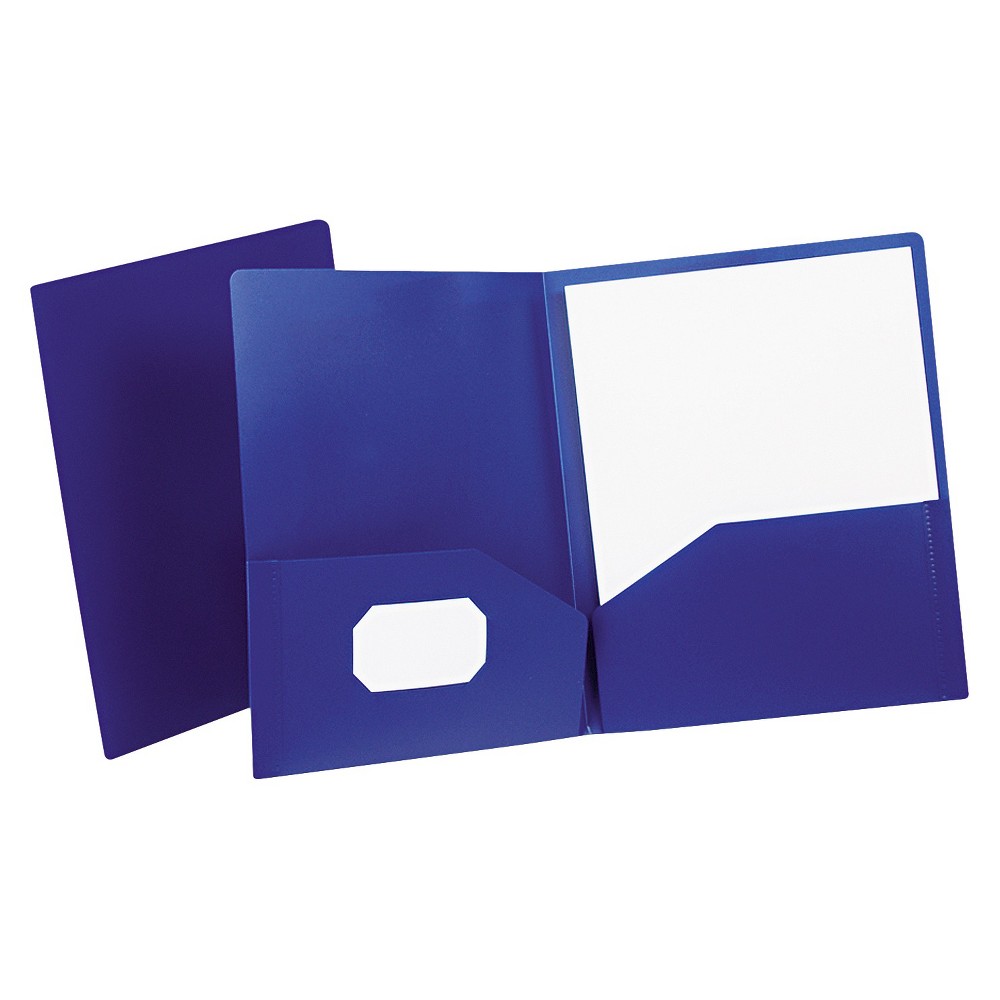 UPC 078787574021 product image for Oxford Poly 2 Pocket Plastic Folder, Holds 100 Sheets, Opaque Dark Blue | upcitemdb.com