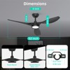 TALOYA 52 inch Matte Black Integrated LED Indoor Ceiling Fan with Light and Remote (3-Blade),DC Motor,3 CCT - 2 of 4