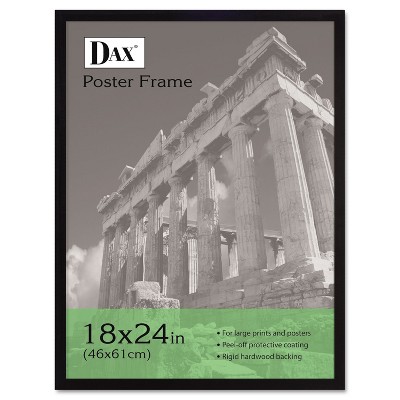 Dax Flat Face Wood Poster Frame Clear Plastic Window 18 x 24 Black Border 2860W2X