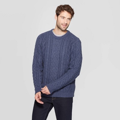 men's navy crew neck sweater