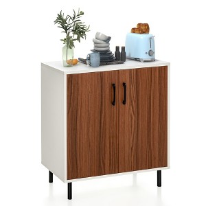 Costway 2-Door Sideboard Buffet Storage Cabinet Kitchen Cupboard with Adjustable Shelf - 1 of 4