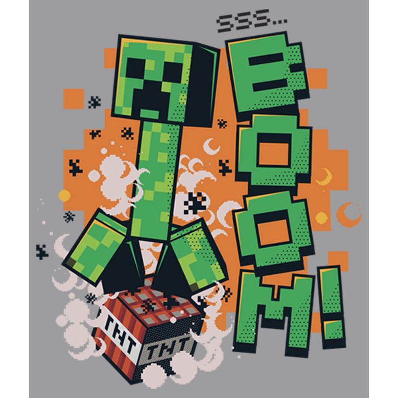 Boy's Minecraft Creeper Boom Pull Over Hoodie, 2 of 5