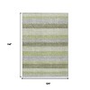 Artichoke Green And Ivory Striped Washable Indoor Outdoor Area Rug - 3 of 4