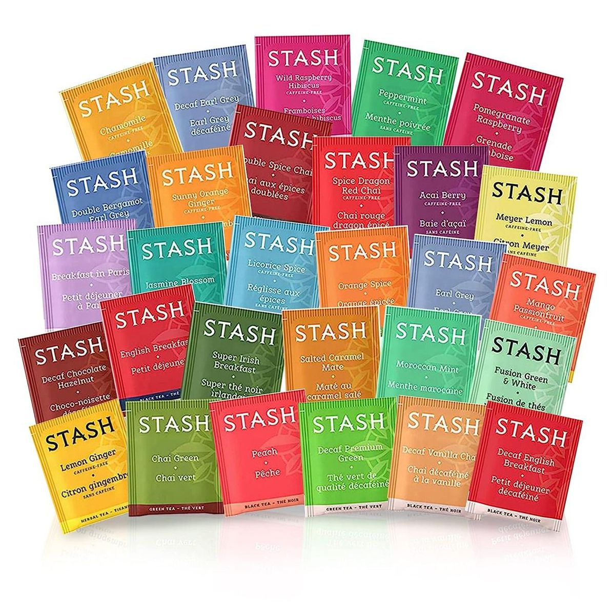Stash Tea Bags Sampler Assortment Box Perfect Variety - 60 Count