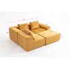 Grungis Comfy Corduroy Sofa Couch with 4 Seaters,U Shape Sectional Sofa with All-Compressed Design,Modern Sofa for Living Room Furniture - 4 of 4