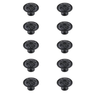 Elegant Lighting Corio 0.9Inch Diameter Matte Black Mushroom Knob Multipack (Set of 10)