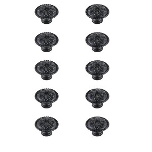 Elegant Lighting Corio 0.9Inch Diameter Matte Black Mushroom Knob Multipack (Set of 10) - 1 of 4