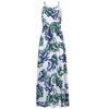 Women's 2025 Summer Beach Dress Floral V-Neck Tie Front Spaghetti Strap Flowy Long Boho Maxi Dress - 4 of 4