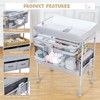 Garvee Portable Baby Changing Table, Foldable Diaper Change Table with Drawers, Wheels, Adjustable Height, Changing Station for Newborn, Grey - 3 of 4