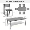 Crestlive Products Patio Outdoor Dining Set with Armless Chairs Wooden-Like Top & Aluminum Frame & Umbrella Hole - 3 of 4