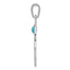 Black Bow Jewelry 14k White or Yellow Gold Synthetic Turquoise Filigree Hamsa Pendant - 2 of 4