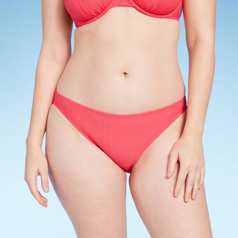Women's Jacquard Cheeky Bikini Bottom - Shade & Shore™ Neon Pink, 5 of 7