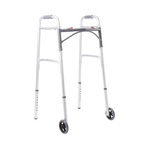 McKesson Walker with Wheels, Folding Rolling Walker, 350 lbs Capacity, 1 Count - 1 of 3