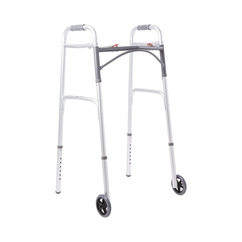McKesson Walker with Wheels, Folding Rolling Walker, 350 lbs Capacity, 1 Count, 1 of 4