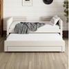 YONWAY Twin Size Daybed With Trundle and 3 Storage Drawers Chenille Fabric Space-Saving Easy assembly For Living Room Guest Room - 3 of 4