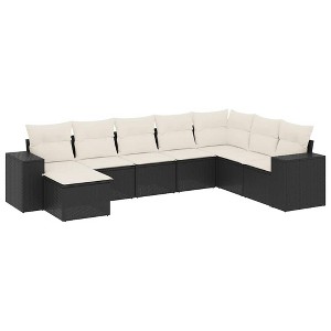 vidaXL Garden Sofa Set Black - 1 of 4