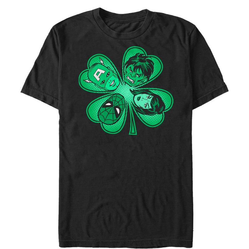 Men's Marvel St. Patrick's Day Hero Four-Leaf Clover T-Shirt, 1 of 5
