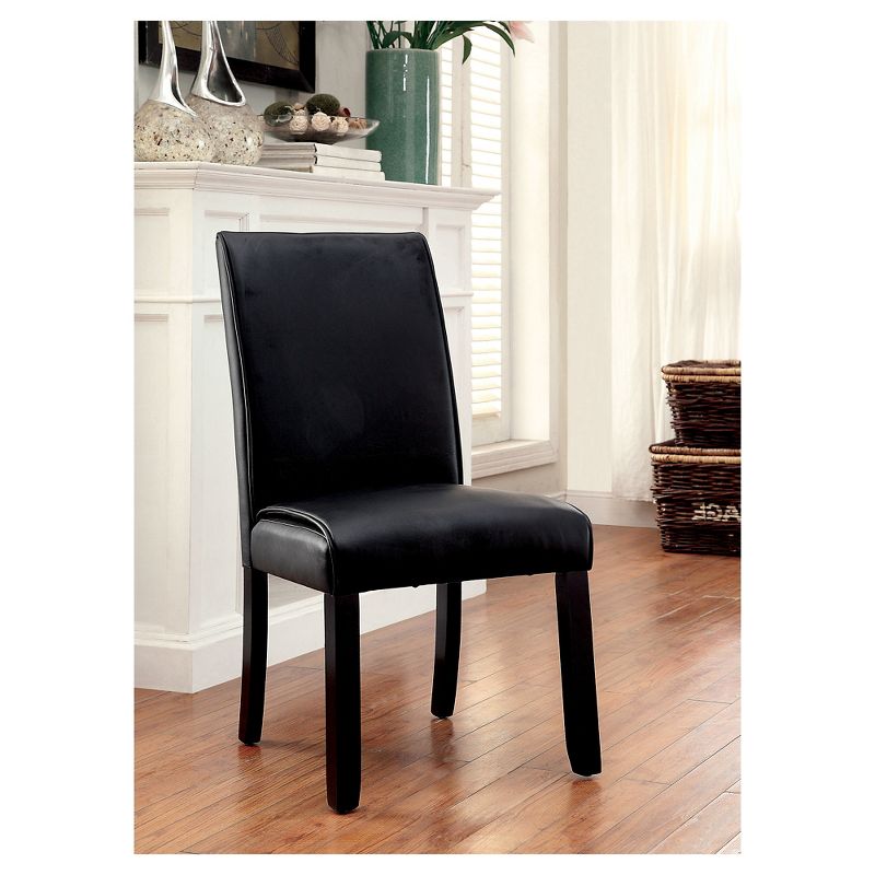 Set of 2 Bailey Leatherette Parson Side Dining Chair Black - HOMES: Inside + Out, 3 of 5