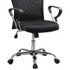 Vynxaria Black and Chrome Height Adjustable Office Chair with Casters - 3 of 4