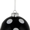 Northlight Polka Dot Christmas Glass Ball Ornaments - 4" - Black and White - Set of 2 - 3 of 4
