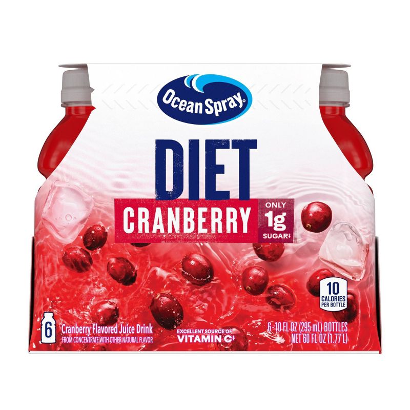 Ocean Spray Diet Cranberry Juice Cocktail - 6pk/10 fl oz Bottles, 1 of 7