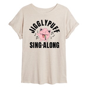 Women's - Pokémon - Jigglypuff Sing Along Oversized Graphic T-Shirt - 1 of 4