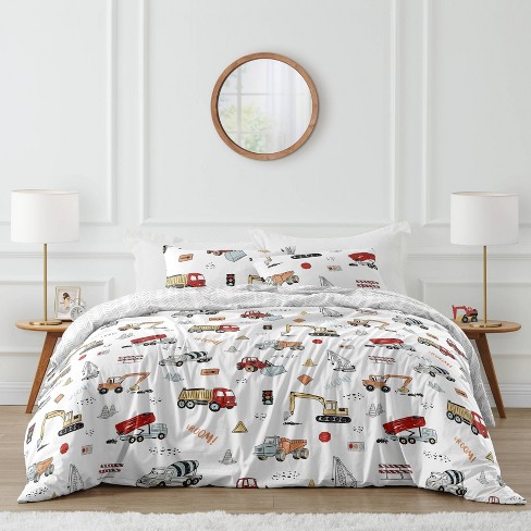  Christmas Truck Kids Comforter Set King Size,Geometric