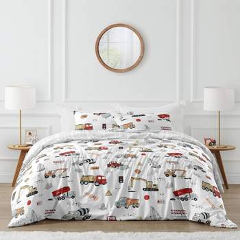 3pc Construction Truck Full/Queen Kids' Comforter Bedding Set - Sweet Jojo Designs