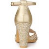 Allegra K Women's Bling Glitter Ankle Strap High Chunky Heel Sandals - 3 of 4