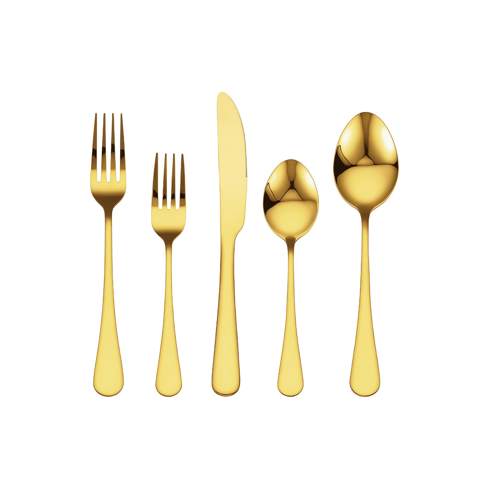 100-Piece Gold Silverware Set, Stainless Steel Flatware Utensils for 20, Mirror Finished Cutlery Set with Knife Fork Spoon