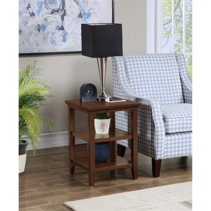 HomeStock Belmont End Table with Two Storage Shelves, Sleek Minimalist Rubberwood Accent Table for Living Room Display and Organization - 1 of 4
