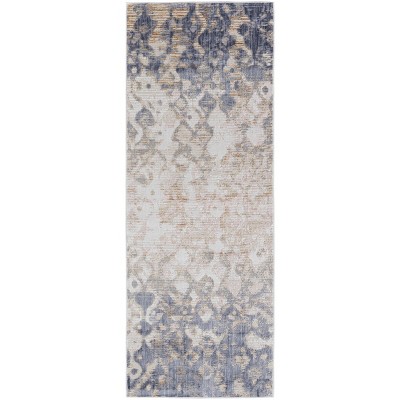 Laina Transitional Gradient & Ombre Tan/Ivory/Blue Area Rug