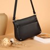 Crossbody Bags for Women, Medium Size Shoulder Handbags, Satchel Purse with Multi Zipper Pocket Black - 3 of 4