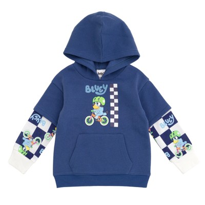 Bluey Fleece Hangdown Hoodie Toddler to Little Kid