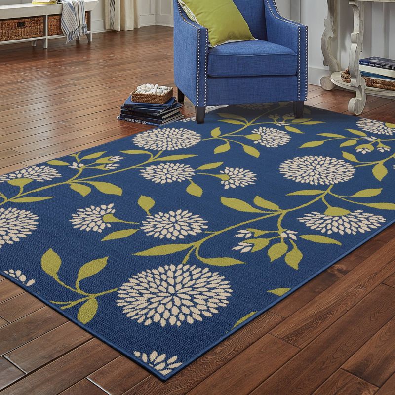 Cozumel Floral Patio Rug Blue/Green, 4 of 11