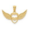 Black Bow Jewelry 14k Yellow Gold & White Rhodium Double Winged Hearts Pendant - 3 of 4