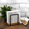 Enlea Modern Farmhouse Napkin Holder, Standing Vintage Napkin Holder for Tables, Steel And Wooden Base Kitchen & Dining Room Decor - 2 of 3