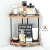2 Tier Bathroom Countertop Organizer - Wood Corner Bathroom Counter Storage for Makeup & Skincare, Makeup Organization for Vanity - 4 of 4