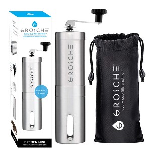 GROSCHE BREMEN MINI  Manual Coffee Grinder hand burr grinder with Storage Pouch - 1 of 4