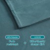 LIVN CO. Solid Brushed Microfiber Deep Pocket Sheet Set with 3M Scotchgard, Teal Cal King - 3 of 4