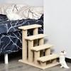 PawHut 25" 4-Step Multi-Level Carpeted Cat Scratching Post Pet Stairs, Beige - 2 of 4