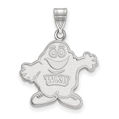 Black Bow Jewelry 14k White Gold Western Kentucky Hilltoppers NCAA Large Pendant