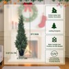 Artificial Cedar Topiary Trees Set of 2, Potted Faux Cypress Plant, UV Resistant Fake Evergreen Shrubs, Realistic Topiary Tree for Front Door - 2 of 4